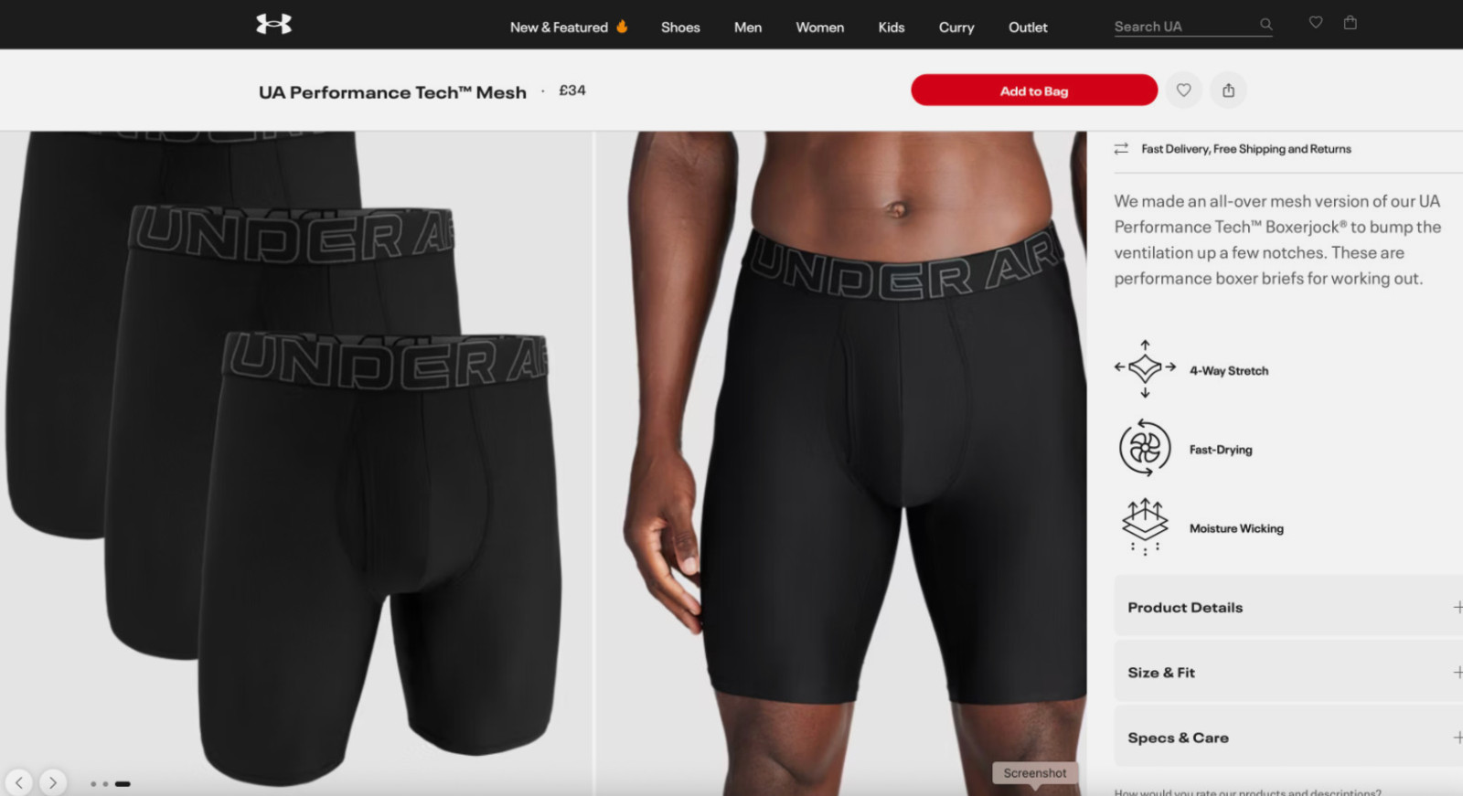 Under armour 4XL RRP $45, 44" to 50", 3 pack of 9" inseam stretchy long boxers ! thumbnail 11