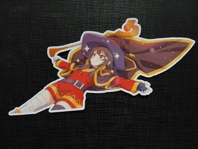 Megumin After Explosion from Konosuba Glossy Sticker Anime Waterproof!