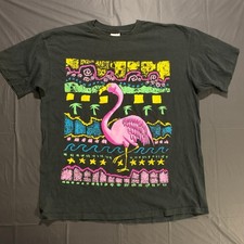 Vintage College Ware USA Flamingo T Shirt 2XL Black Single Stitch Made in USA