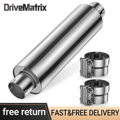 5'' Inlet 5'' Outlet Straight Through Diesel Muffler 30'' Stainless Steel Exhaust
