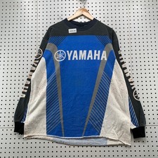 Vintage Yamaha Motocross Shirt Jersey Mens XL Blue Black Long Sleeve USA