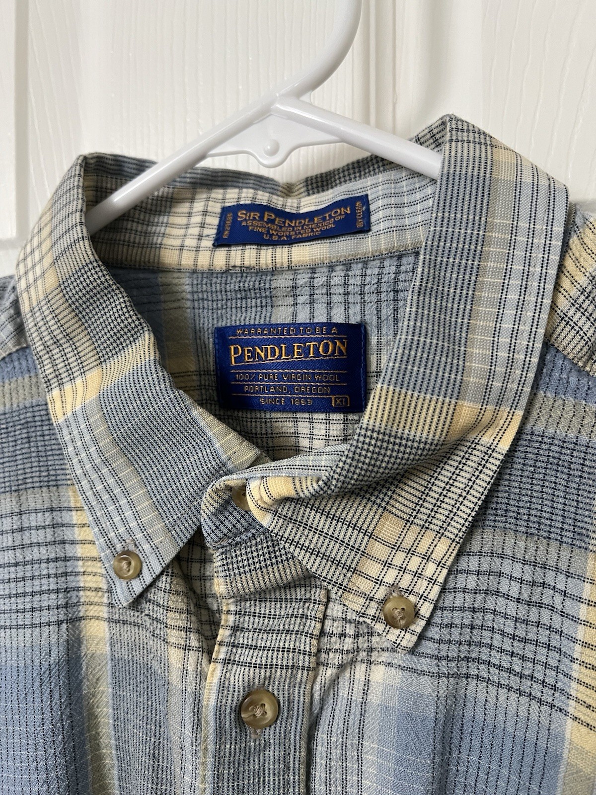 Vintage Pendleton Button Up Shirt Plaid Flannel V… - image 1