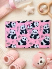 Pink Panda nappies and wipes holder