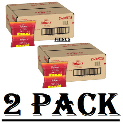 2 Pack Folgers Classic Roast Ground Coffee, Filter Packs (0.9 oz., 40 ct.)