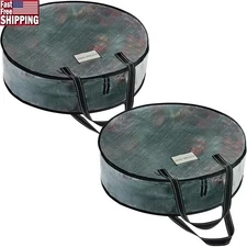 Wreath Storage Bags 36 Inch Clear Heavy Duty DustProof Zipper Closure 2 Pack New