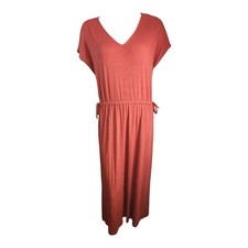 Old Navy Dress Womens Size L Large Tall Solid Brown Ribbed Long Maxi Fall Autumn