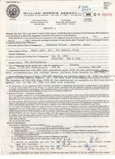 Roberta Flack scarce and desirable authentic signed Performance Contract 1983