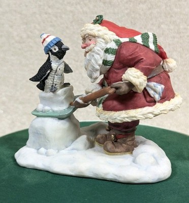 Vintage David Wenzel Santa's Antics Weihnachtsfigur 1995 Pinguin & Santa