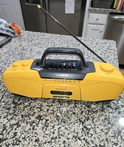 Sony Sports CFS-903 Yellow Boombox - High Quality Audio - Water Resistant