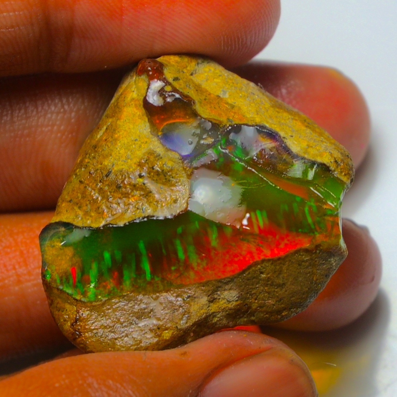 HUGE 62.60 Cts Natural Ethiopian Opal Rough - Multi Fire Welo Opal Raw Crystal