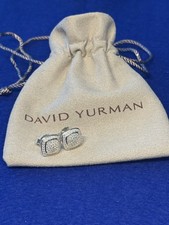 David Yurman Sterling Silver 925 stud pave earrings 11mm