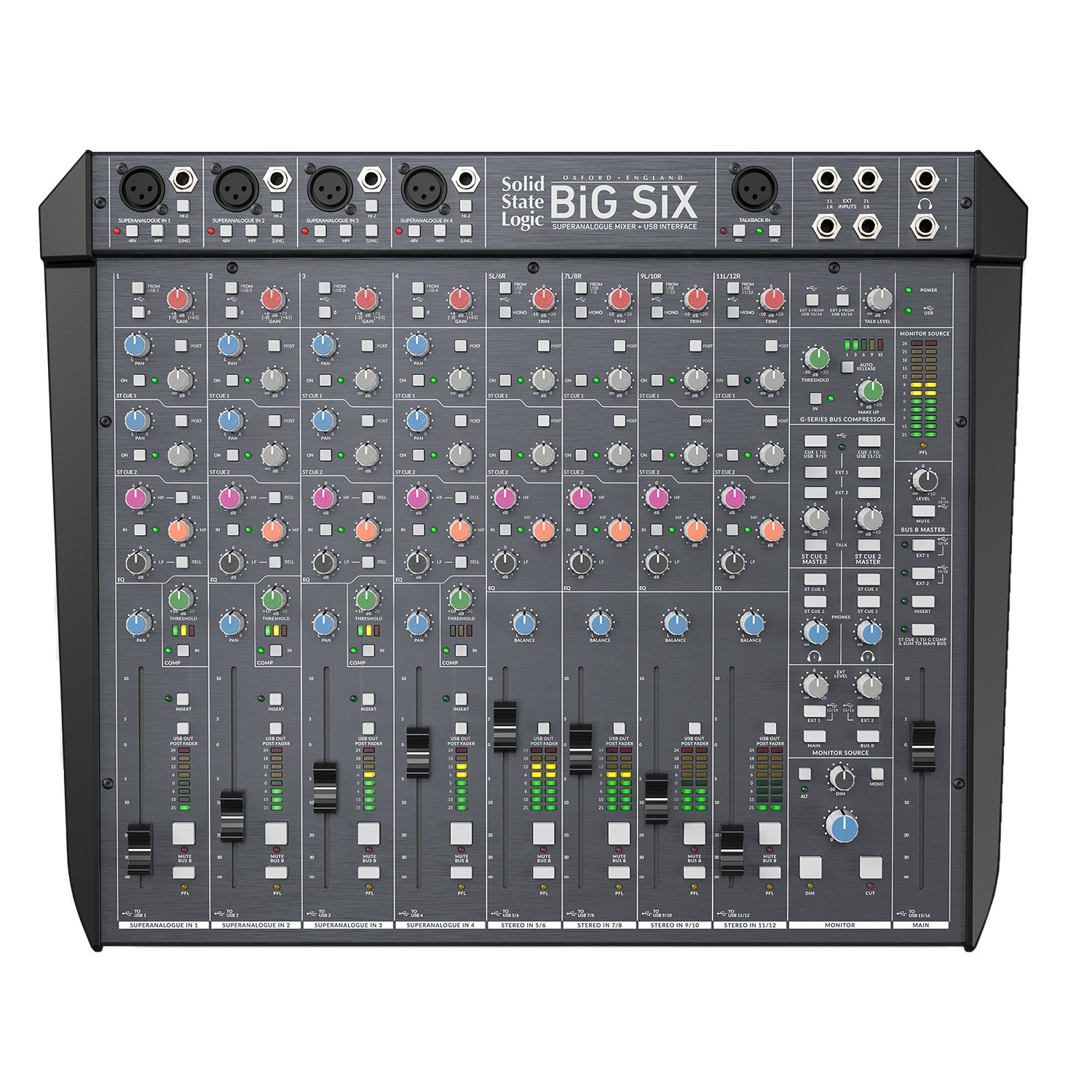 Широкоформатное настольное студийное решение для микширования SSL BiG SiX с интерфейсом USB