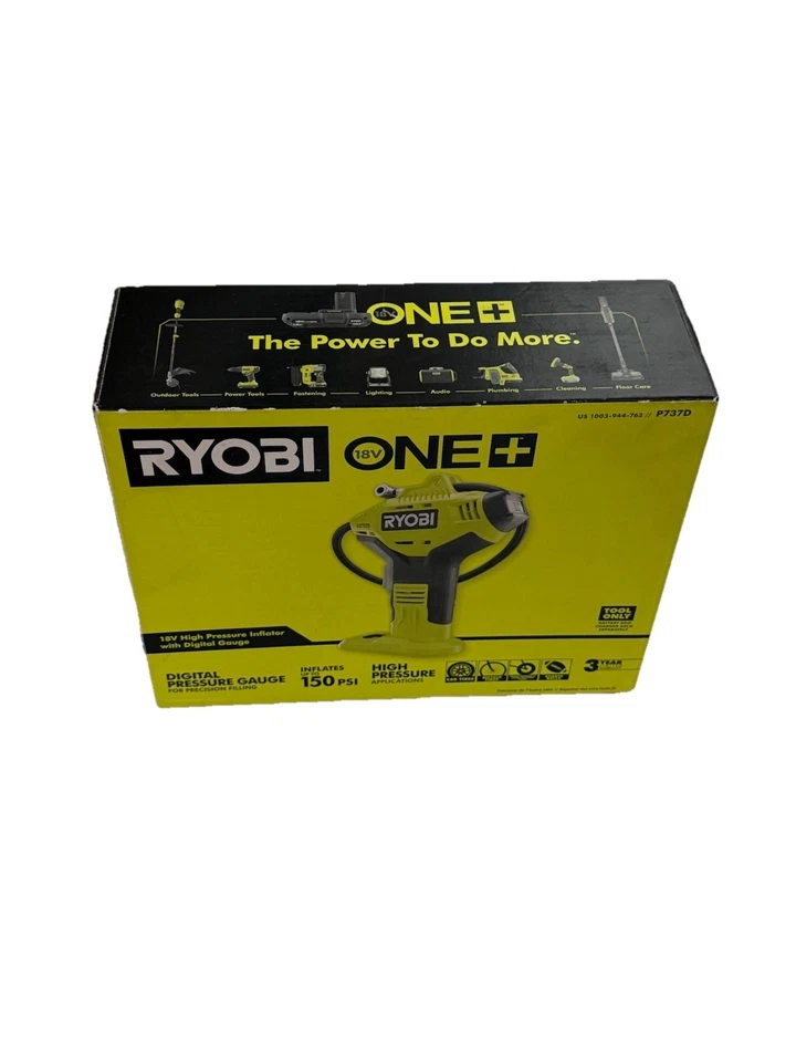 Inflador eléctrico Ryobi ONE+ 150 PSI 18 voltios - P737D, solo herramienta Foto 3 de 3