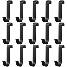 Black Metal Over The Cabinet Door Drawer Hanger Hooks Organizer Towel 15 Pack