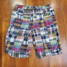 Polo Ralph Lauren Shorts Boys 16 Multicolor Patchwork Madras Bermuda Casual