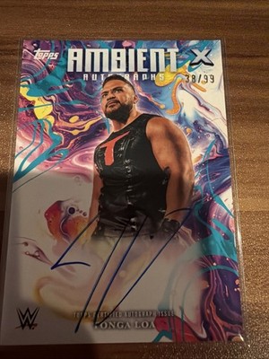 2025 Topps WWE Exalted Tonga Loa Ambient Auto Aqua /99 #AMA-LOA