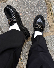 Schwarze Chunky Loafer   Top Zustand