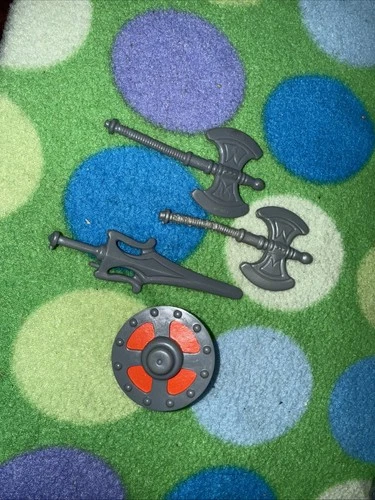 Vintage 1981/1982 He-Man MOTU Accessories/Weapons Lot Axes, Sword, Shield HTF!