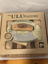 ULU Factory Anchorage, Alaska, 6" Ulu Knife with Wood Chopping Block/Bowl