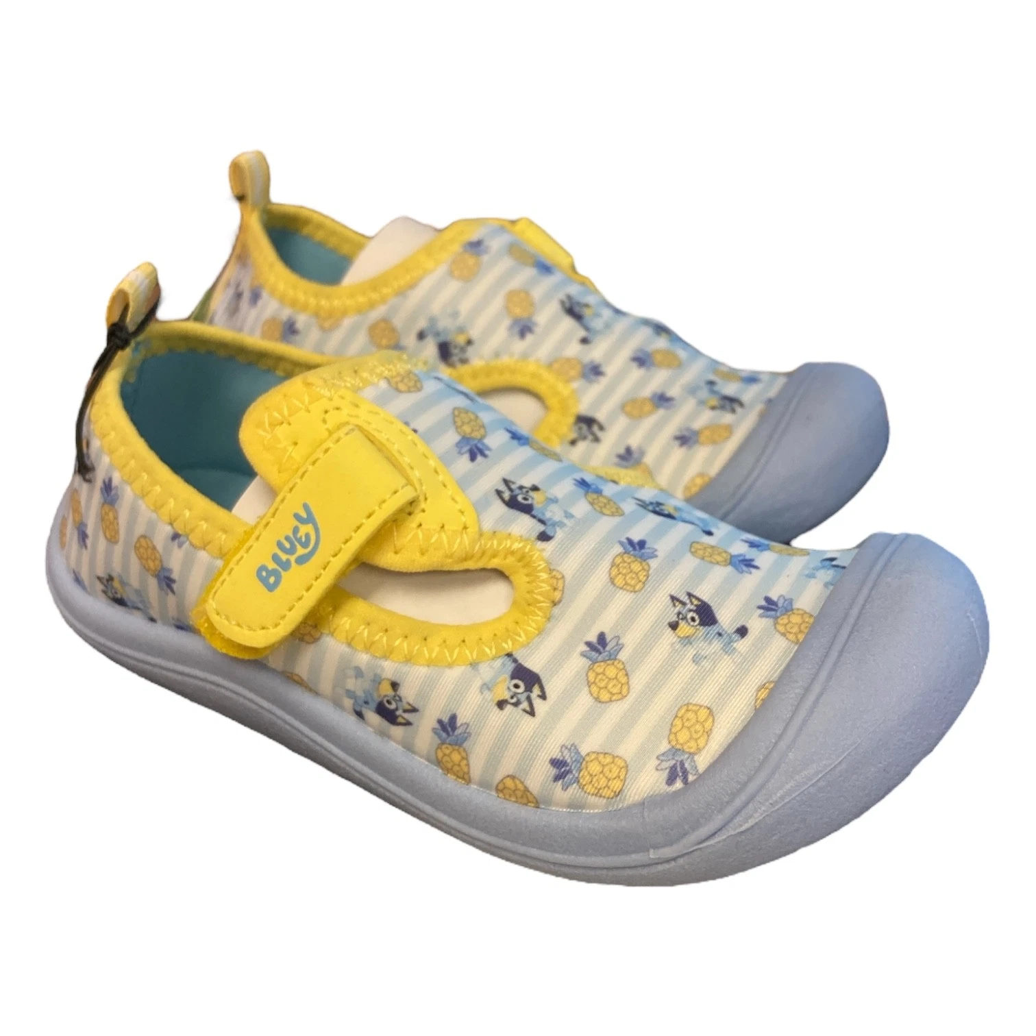 Ground Up Bluey Girl's Easy Pull On Take off Hook & Loop Water Shoe (Blue, 11)