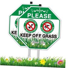 2 Pack No Dog Poop or Pee Signs for Yard, 10"W x 28"H All Aluminum Green-2 Pack