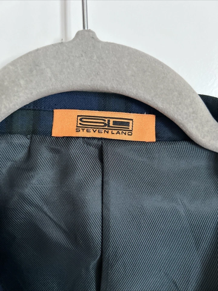 Steven land men’s blazer blue and green tartan $499 - Image 3 of 4