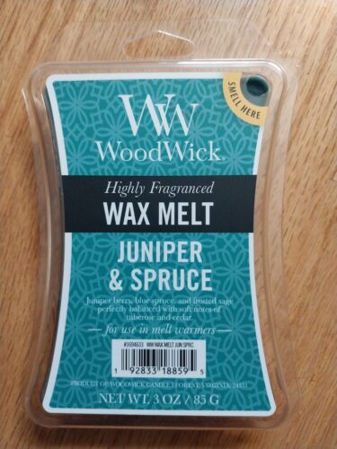 WoodWick Highly Fragranced Wax Melts Large 3 oz - Juniper and Spruce - Picture 1 of 1