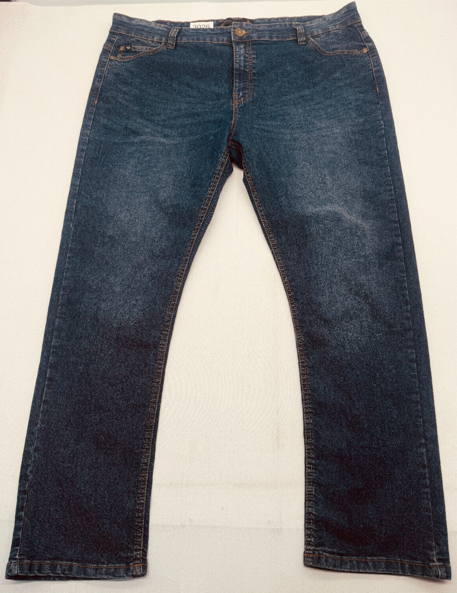 Rocawear Original Fit Mens 42x30 Dark Wash Raw Denim Blue Jeans
