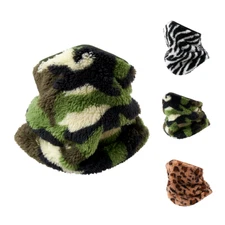 Winter Neck Warmer Windproof Face Covering Scarf Fleece Balaclavas for Men Women