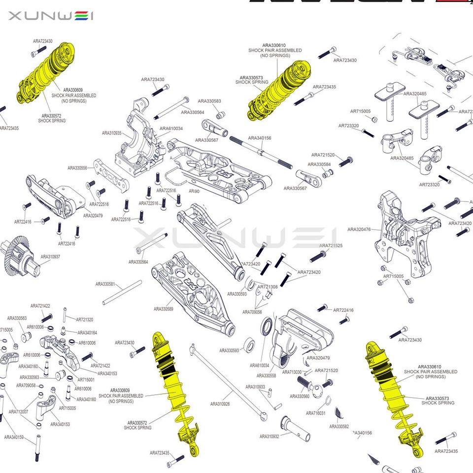 ARA330609 ARA330610 Aluminum Shock Absorber Damper For 1/5 ARRMA Kraton Outcast - Image 2 of 4