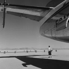 Photo on silver paper BARYTE MILITARY AIRCRAFT Algeria 1960 size 40x40cm