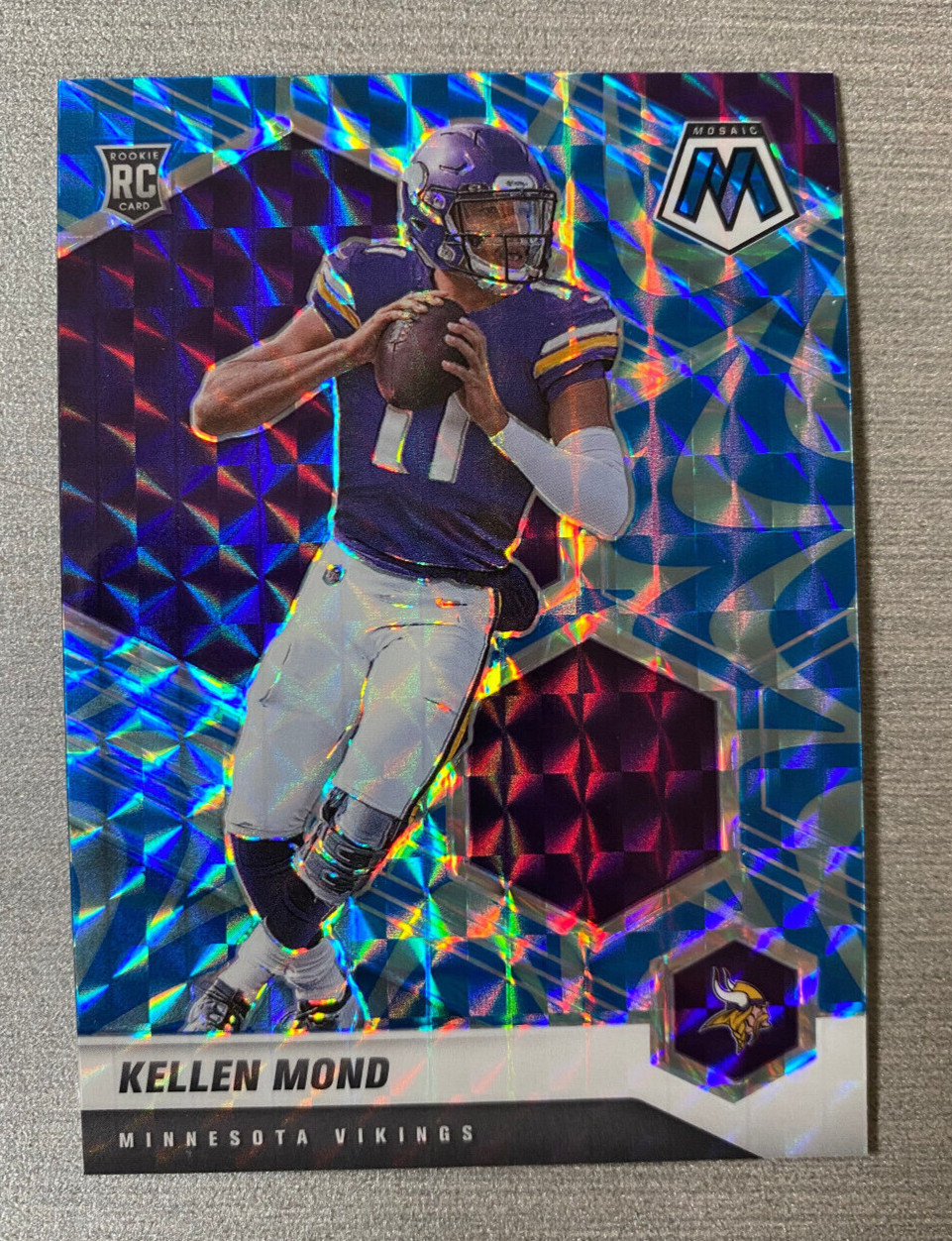 Kellen Mond 2021 Panini Mosaic Football REACTIVE BLUE PRIZM Rookie RC #321