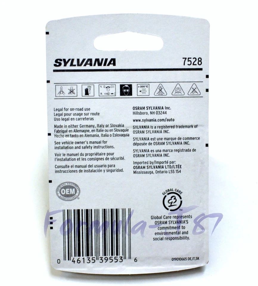 Sylvania Basic 7528 25/6W Two Bulbs Stop Brake Tail Light Replacement Stock Fit - Изображение 2 из 4