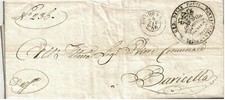 Bolli della Romagna-Prefilatelica-Lettera da Bologna a Baricella 1846