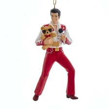 Kurt Adler 5 Inch Elvis With A Teddy Bear Christmas Ornament