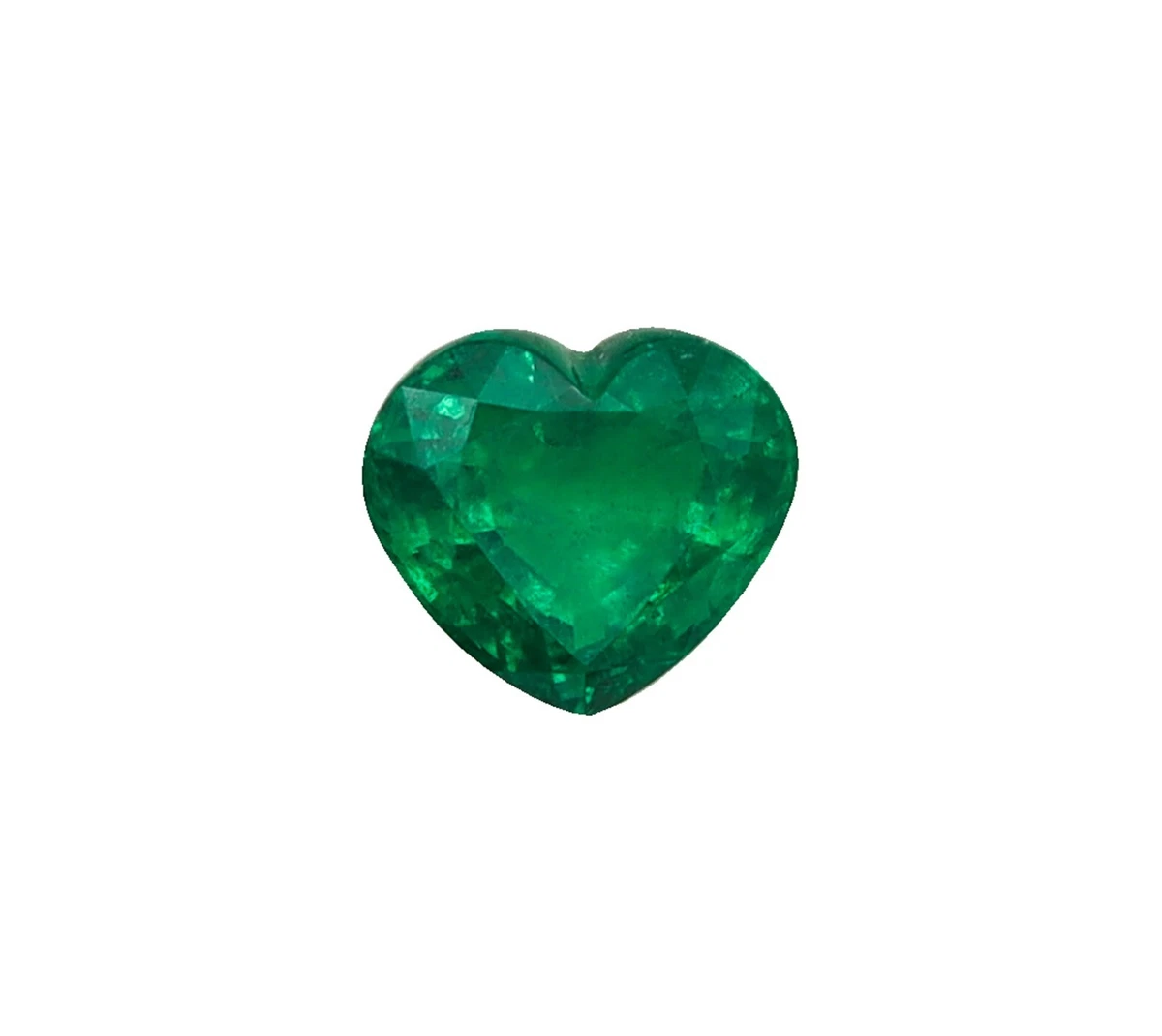 Gia Certified Emerald 5.07 Carats Heart Shaped Cut Great Vivid