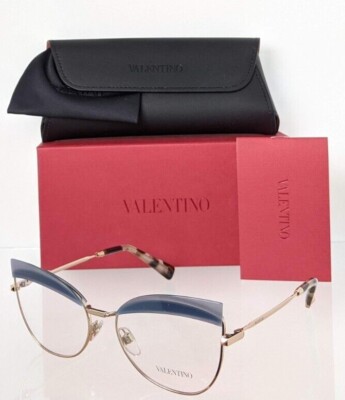 Brand New Authentic Valentino Eyeglasses VA 1014 3004 54mm Blue Gold  Frame - Main Image