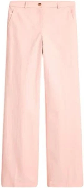 NUEVO CON ETIQUETAS J. Pantalón Crew Largo Completo Pierna Ancha en Mezcla de Algodón Rosa 6P