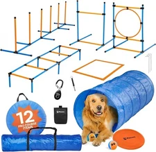 Petcove PC-SWFTPWS Orange/Blue Dog Agility Course Backyard Set (Open Box)
