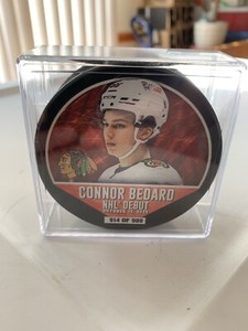NHL Hockey Puck Connor Bedard NHL DEBUT OCT 10, 2023; #’d 914 of 980! New!Unused