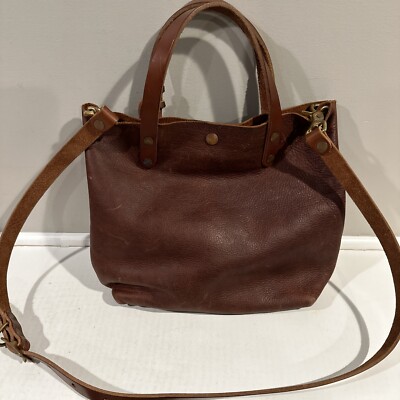 Full grain leather messenger crossbody bag tan cypress KMM With Tags/Cert