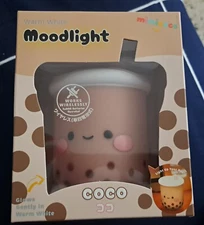 Mimicoco Warm White Moodlight-Coco Boba Bubble Tea-New In Box -Desk Night Light