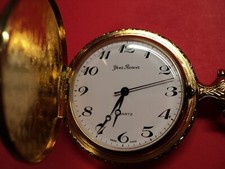 YVES RENOIR BRAND gold tone TRAIN ON FRONT PW /w chain