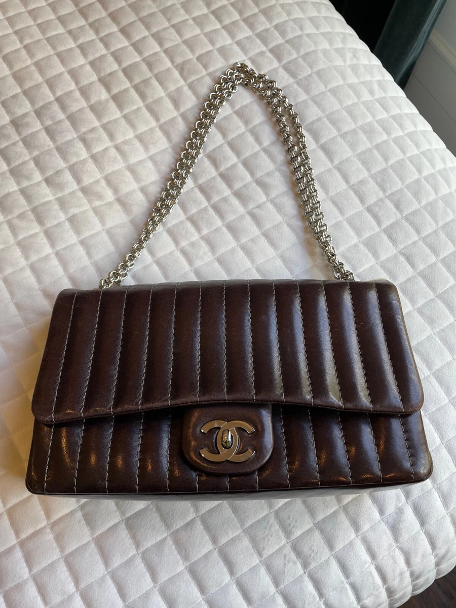 Chanel Vintage Black Lambskin Mademoiselle Jumbo Classic Flap Bag