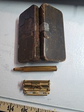 Gillette Brass Goldtone Safety Razor Original Travel Case vintage Made in USA