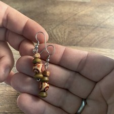 Wooden Beaded Earring Set Dangle Drop Costume Jewelry