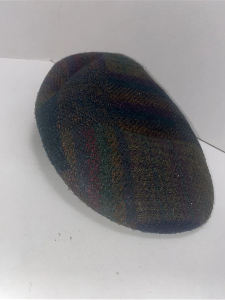 DE COLECCIÓN Canali Sombrero Plano Arte della Lana Gorra Sombrero Grande Verde Cuadros Newsboy Italia Foto 2 de 4