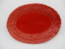 ARTE ITALICA FINEZZA RED SMALL OVAL TRAY - 7 5/8" x 5 5/8"  0709G