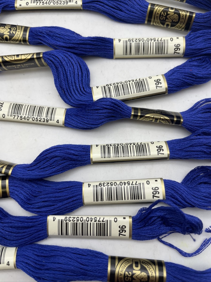 DMC Embroidery Floss Color 796 Blue 8.7y Each Lot Of 12 Skeins New