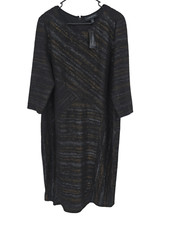 Lane Bryant Size 20W Dress Black Shiny Gold Sheath Stretch Knit NWT